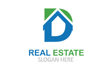 D Letter Real Estate Logo Design