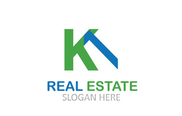 Fototapeta premium K Letter Real Estate Logo Design