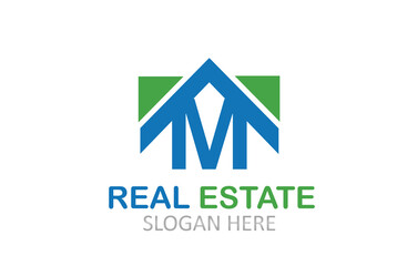 M Letter Real Estate Logo Design