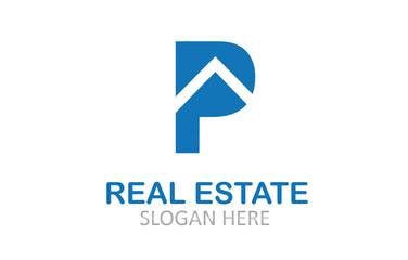 P Letter Real Estate Logo Design