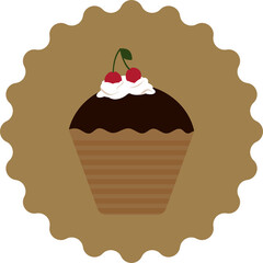 cake with berries. vector illustration