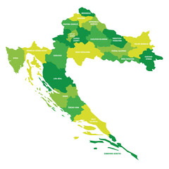 Croatia - map of counties