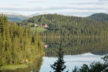 Scenic landscape of Valdesflye in southern Norway

