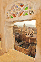 View of the old city of Sana'a in Yemen