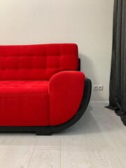 red sofa in a room