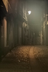 Old alley in a foggy night © Zacarias da Mata