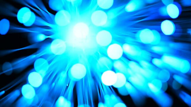 multi color optical fibre selective focus as flare background