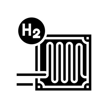 Fuel Cells Hydrogen Glyph Icon Vector. Fuel Cells Hydrogen Sign. Isolated Contour Symbol Black Illustration