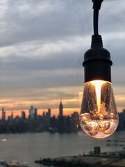 Lightbulb and NYC skyline