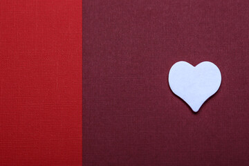 Valentine's day concept banner with heart on double red paper background