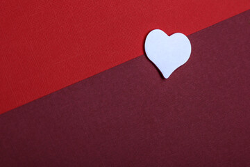 Valentine's day concept banner with heart on double red paper background