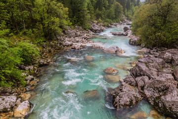 Soca river near Bovec village, Slovenia