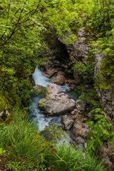 Soca river gorge near Bovec village, Slovenia