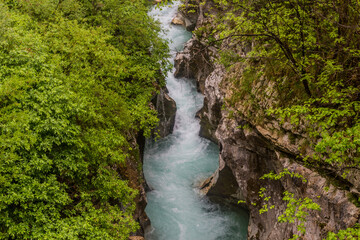 Soca river gorge near Bovec village, Slovenia