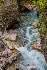 Soca river gorge near Bovec village, Slovenia