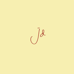 JD initial handwritten calligraphy, for monogram and logo