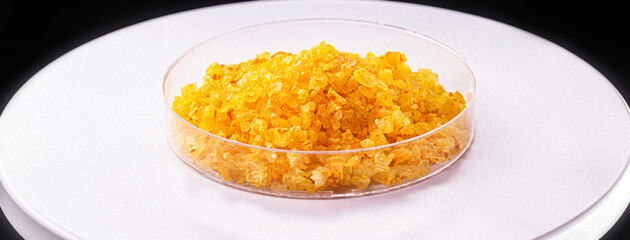 uranium nitrate, radioactive compound on isolated white background
