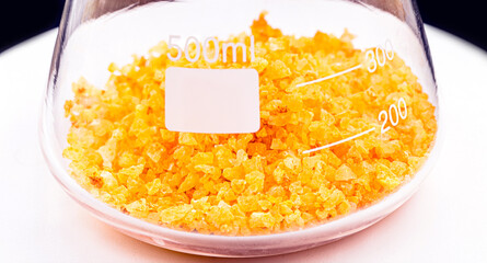 uranium nitrate, radioactive compound on isolated white background © RHJ