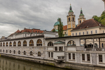 Plecnik colonnade in Ljubljana, Slovenia