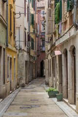 Fototapeta na wymiar Alley in Piran town, Slovenia