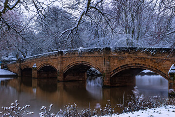 Ancient bridge in Abbey Park in Leicester