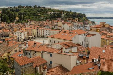 Fototapeta na wymiar View of Piran town, Slovenia