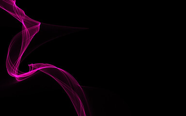 Plakat Dark abstract background with a glowing abstract waves