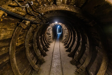 Tunnel of  an abandoned mercury mine in Idrija, Slovenia.