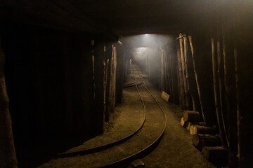 Tunnel of  an abandoned mercury mine in Idrija, Slovenia.