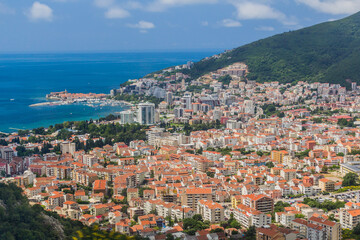 Fototapeta na wymiar Aerial view of Budva, Montenegro