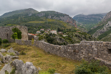 Fototapeta na wymiar Walls of an ancient settlement Stari Bar, Montenegro