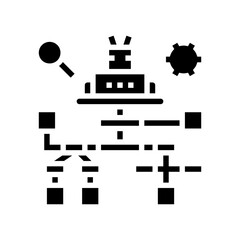 debug researching and fixing glyph icon vector. debug researching and fixing sign. isolated contour symbol black illustration