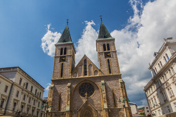 Fototapeta na wymiar Sacred Heart Cathedral in Sarajevo. Bosnia and Herzegovina