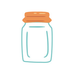 glass jar with orange cover isolated vector design