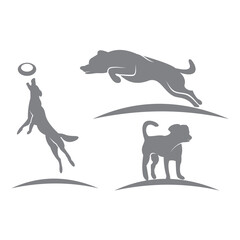 Dog Pet Set template design Animal illustration Emblem Mascot