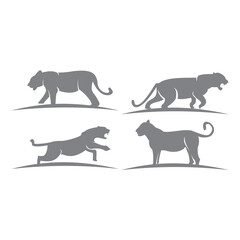 Tiger Animal Set Emblem Mascot Graphic Template Illustration