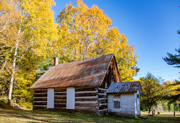 Obraz premium Empty antique church in autumn colours
