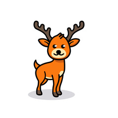 Obraz na płótnie Canvas Cute baby deers animal mascot logo