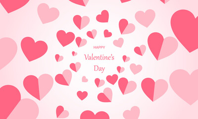 Valentines day banner background with hearts pattern.