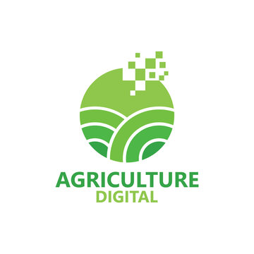 Agriculture digital logo template design