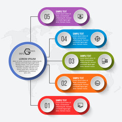 Abstract 3D Paper Infographics. Business template .Vector illustration