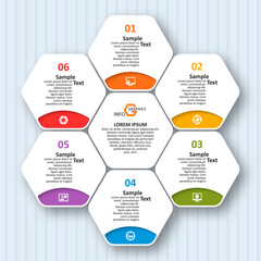 Abstract 3D Paper Infographics. Business template .Vector illustration