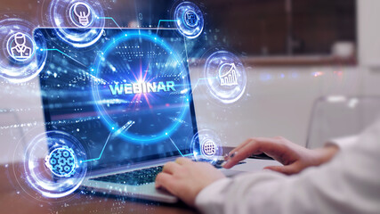 Business, Technology, Internet and network concept. Webinar e-learning. Training concept.