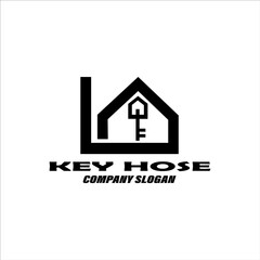 home security key house logo design