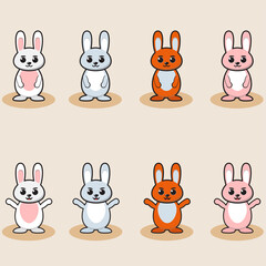 Cute rabbit vector illustration. Easter cartoon bunny isolated.