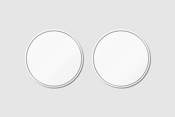 Realistic blank sticker illustration for mockup. 3D Render.