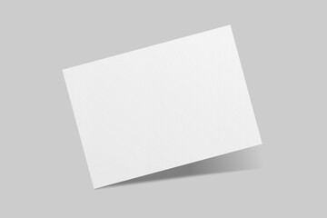 Realistic blank postcard illustration for mockup. 3D Render.