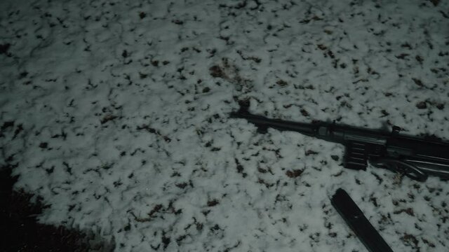 machine gun in snow