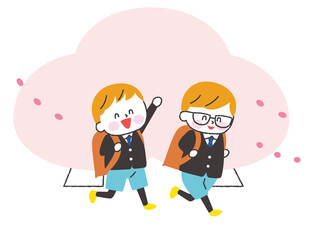 小学生　男の子　制服　白肌