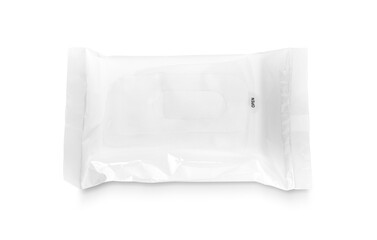 blank packaging white plastic pouch for wet wipes paper design mock-up